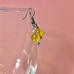 シトリン  ピアス 一粒フックピアス 10mm　(シルバー) イヤリング、樹脂フック変更可　樹脂ピアス シンプル　パワーストーン　☆ピアス☆ピアス☆ピアス