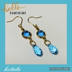 ✳ブルー系シャネルストーン&スワロフスキー・アクアマリン・ピアス (金具変更可能) 