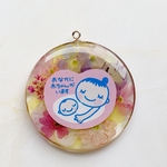 大きめサイズ　押し花のマタニティマーク　両面仕様