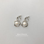 天然淡水パール✳︎シルバーフープ／シンプルイヤリング／フープイヤリング／ピアス