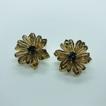 【2個】ビーズフラワー デザインピアス ブラウン【ピアス カボション ブラウン アクセサリーパーツ アクセサリー資材 パーツ】