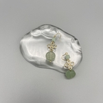 ピアス キャンディー玉ピアス　玉　中国風　天然素材　天然石　ミント　グリーン　ピアス　アジアン　蓮　自然　植物　エレガント　レトロ　おすすめ　エスニック　チャイナ　ストーン　爽快感　透明感【夏新作】