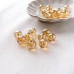 20pcs [オレンジブラウン]  ラウンド ビーズ  通し穴あり b140