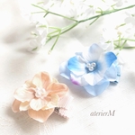 カラフルな紫陽花リボンクリップ