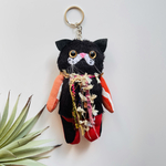 1484❤️ふわもこ黒猫chanチャームストラップ