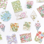 切手風フレークシール45枚set≪flower≫ [F138]