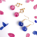 浴衣に合う紫陽花の花びらのピアス＆イヤリング(ビビットカラー)
