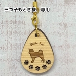 《三つ子もどき様　専用ページ》木製　雫 柴犬ストラップ