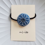 刺繍ヘアゴム🌷　no.474     くるみボタン　💛送料無料💛　