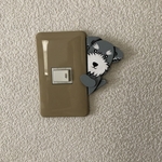 チラッとシュナウザー ちゃん　(スイッチカバーの飾り)