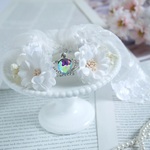 ウェディング花冠（ヴェール付き）　うさぎ花冠 　Ｓサイズ