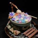 ✿再販✿花手水～紫陽花青紫～