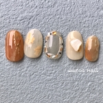 ネイルチップ　キャメル　ブラウン　ニュアンスネイル