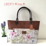 LIBERTY☆ビニコ×合皮×帆布 トートバッグ
