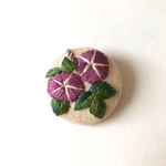 あさがお ⅱ  刺繍 ブローチ   ブルー
