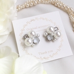 グレー スワロフスキー  パール ビジュー  ピアス イヤリング 結婚式 お呼ばれ 新作デー