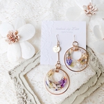 揺れる purple Flower ring ピアス/イヤリング