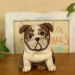 ブルドッグさん☆羊毛フェルトぷっくり立体ブローチ☆犬