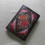 文庫サイズブックカバー　拭き染め＆刻印  牛革