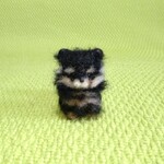ポメラニアン たぬき顔　ブラックタン パピー 羊毛フェルト