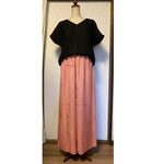 シルクワイドパンツ　ももいろ　丈最長100cmまで