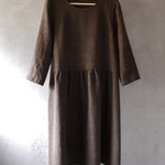 起毛リネン ワンピース ブラウン