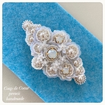 ビーズ刺繍ブローチ　〜Coup de Coeur 〜Floating Flower 