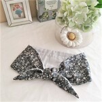 ガーゼ*ネッククーラー*北欧調flower*フラワーガーデン*グレー色*グレーコントラスト*保冷剤*スカーフ風
