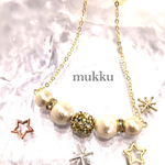 《新春特別セット2》コットンパールネックレス（ピアスオマケ付き）♡コットンパール ネックレス ピアス