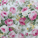 ❤︎2420-11A❤︎　112ｃｍ×50ｃｍ～　❤︎　ホワイト系　薔薇柄　生地  キルトゲイト　❤︎