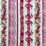 ❤︎2420-13E❤︎　112ｃｍ×50ｃｍ～　❤︎　レッド系　薔薇柄　生地  キルトゲイト　❤︎