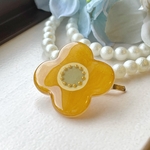 北欧風お花のポニーフック＊みかん色
