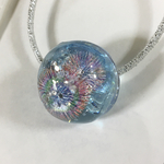 ビンテージガラス風　　夏の思い出　満天の星空に咲く花火　ヘアゴム  レジン