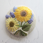【Summer Bouquet】刺繍ブローチ 38mm