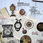 海外シール・フレークシール〈時計〉レトロ