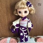 No.151 アイシードール　ネオブライス　りかちゃん振袖　紫に白花金彩