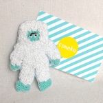 【イエティ　雪男】刺繍ブローチ