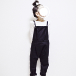 再販8*黒オックスフォードのサロペットパンツ