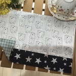 【再】幼稚園⭐︎保育園❤️A4 ランチョンマット(ネイビー星と白くま)