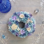 Petite Couronne＜Aigue-marine＞＊幸せ舞い込むミニリース ＊プリザーブドフラワー＊花＊ギフト＊結婚祝い