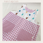 🧸🎈お茶目なくまさんエプロン　＊ピンクチェック＊ 保育士エプロン