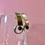 ピアス　ガーネット&プレートピアス パワーストーンピアス　8mm　(長方形/ゴールド)　☆ピアス☆ピアス☆ピアス