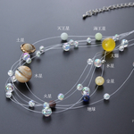 天の川銀河 連 ネックレス  。*:゜☆   yura銀河  天然石 。*:゜☆ universe milky way stars planets 惑星  宇宙  space ミニチュア 七夕 