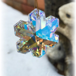 サンキャッチャー　スワロフスキー  雪の結晶　オーロラ ラウンド