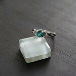 グリーントパーズ　バタフライカットCZリング　SILVER925　