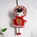 文化人形(赤)＊バッグチャーム＊13㎝