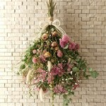 ローズとフィラフラワーのスワッグ(35cm)