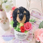 ミニチュアダックスフント　プリザーブドフラワー