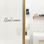 バスルーム　bathroom  案内表示　ワイヤー製　洗面所ルームサイン