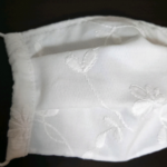 草花刺繍レースのプリーツマスク 